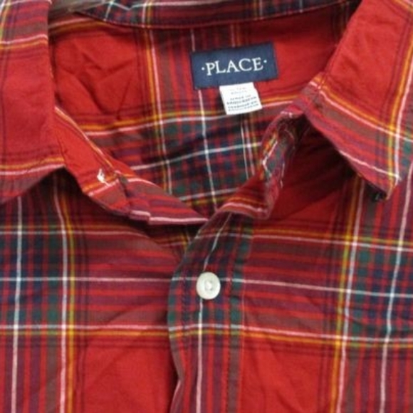 Place Family Holiday Plaid Dad's Shirt NWT - Picture 2 of 6